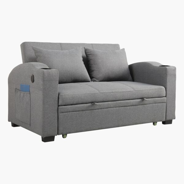 كنبة سرير ثنائية مع 2 حامل أكواب ومنفذ يو إس بي من مورجان