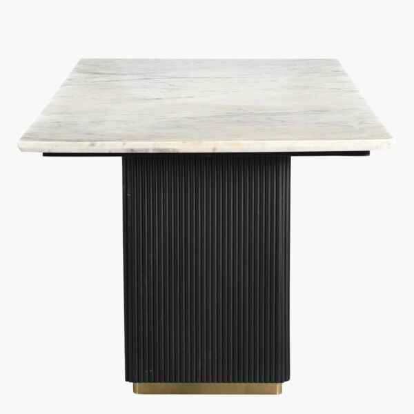 طاولة طعام 8 مقاعد بسطح من الرخام الأبيض من فابيو