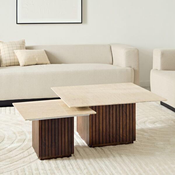 طقم طاولة قهوة مربعة فلوتد