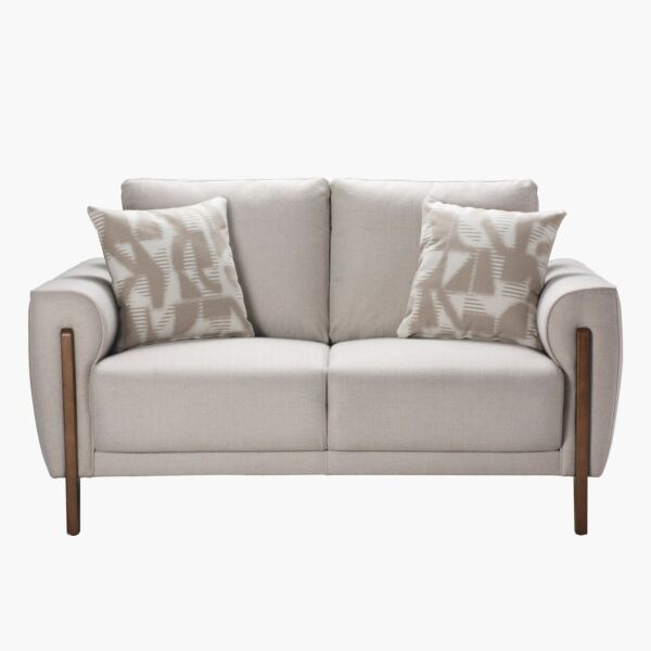 كنبة قماش مقعدين مع وسادتين من باسو