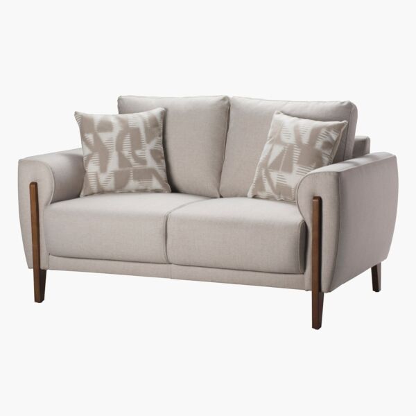 كنبة قماش مقعدين مع وسادتين من باسو