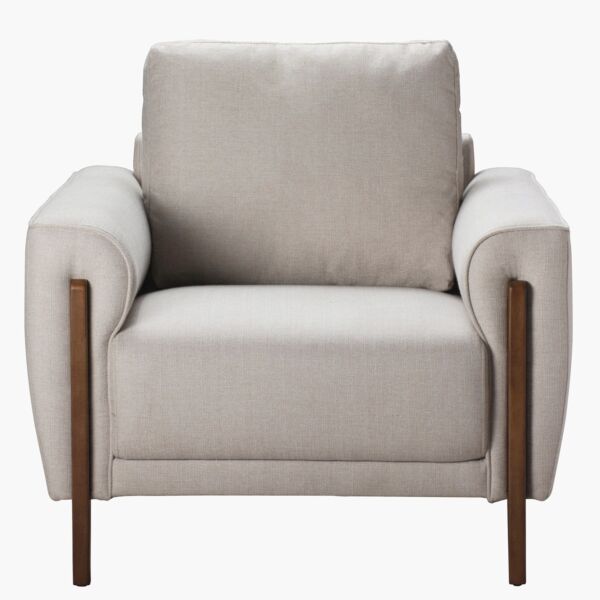 كنبة قماش مفردة بمساند ذراعين من باسو