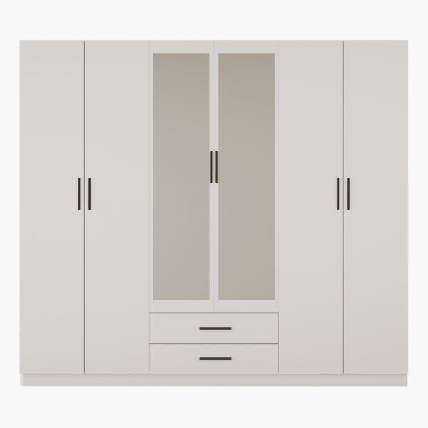 خزانة ملابس بـ 6 أبواب ودرجين ومرايا من مارويل