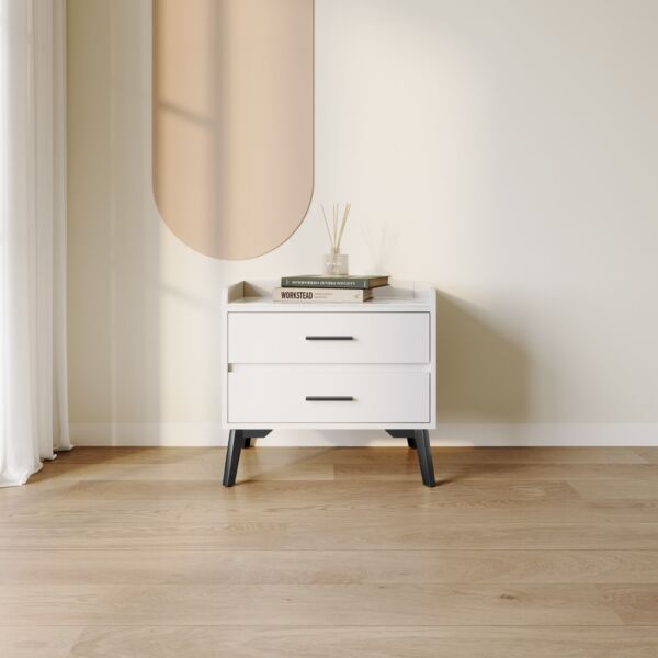 كومودينو بدرجين وسطح من الحجر الملبد من مارويل