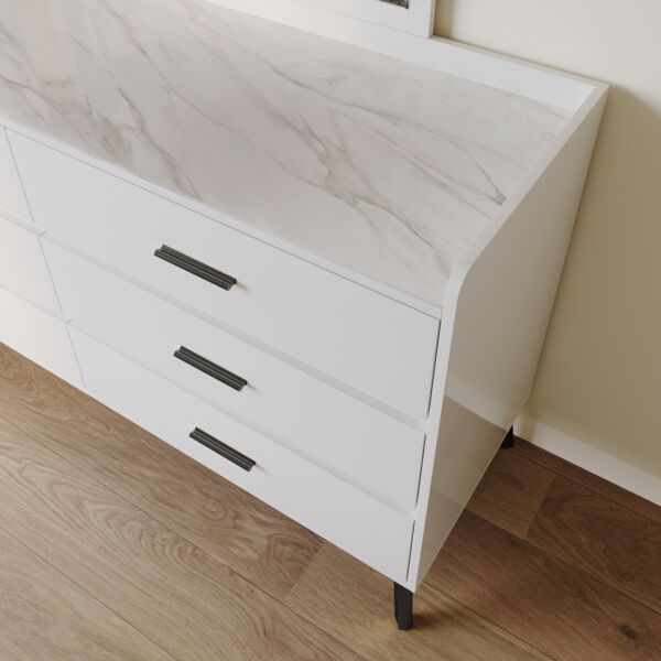 طاولة تزيين من الحجر الملبد 6 أدراج من مارويل