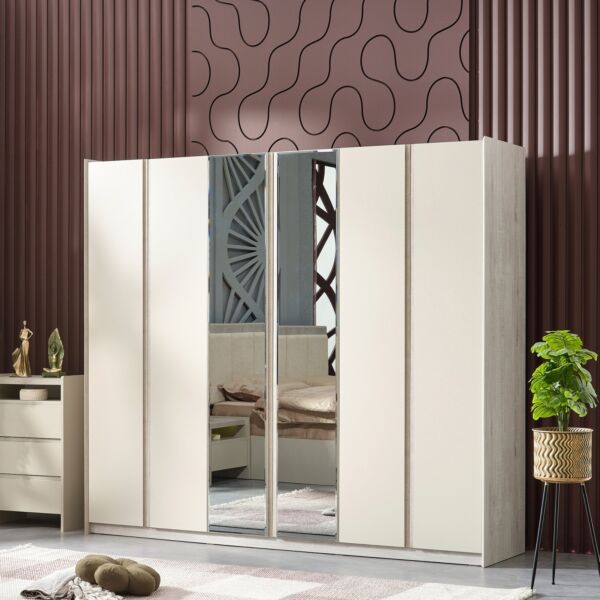 دولاب ملابس 6 أبواب مع 2 مرآة من زيتا