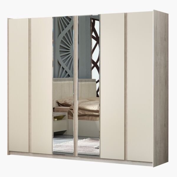 دولاب ملابس 6 أبواب مع 2 مرآة من زيتا