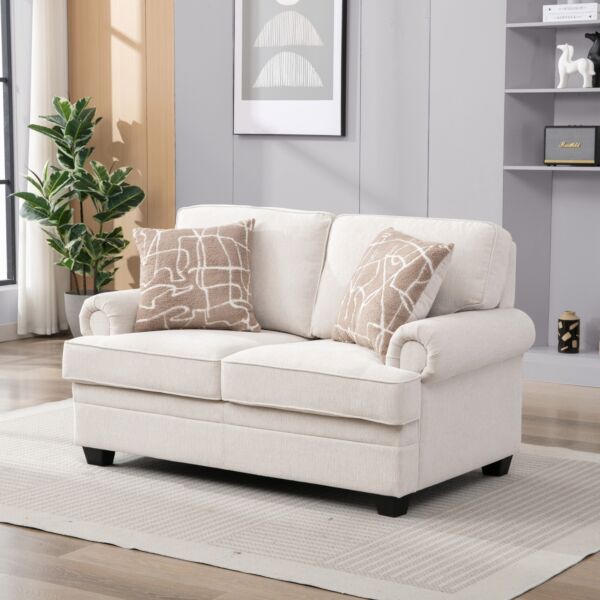 كنبة قماش مقعدين مع وسادتين من أشتون إن إكس تي