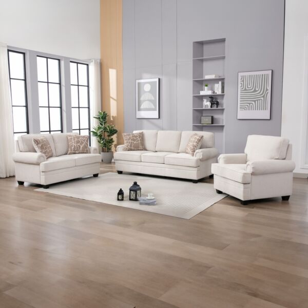 كنبة قماش مقعدين مع وسادتين من أشتون إن إكس تي