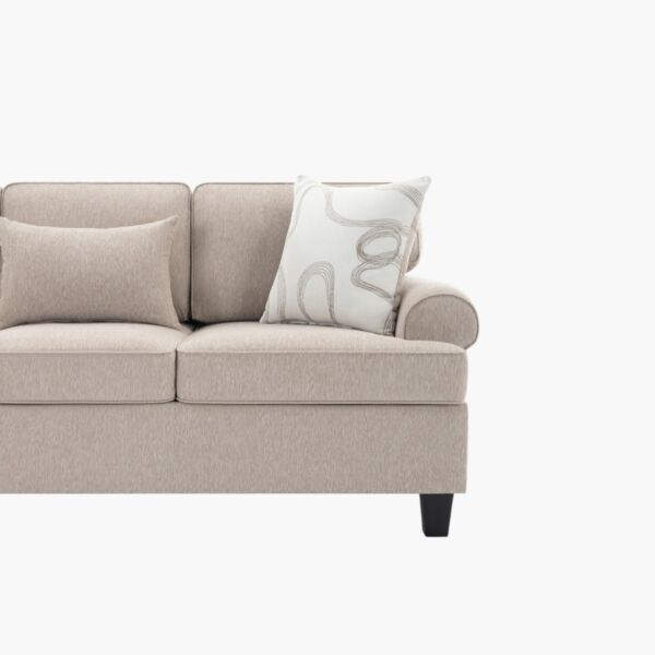 كنبة قماش 3 مقاعد مع 3 وسائد كامبريدج من مانهاتن