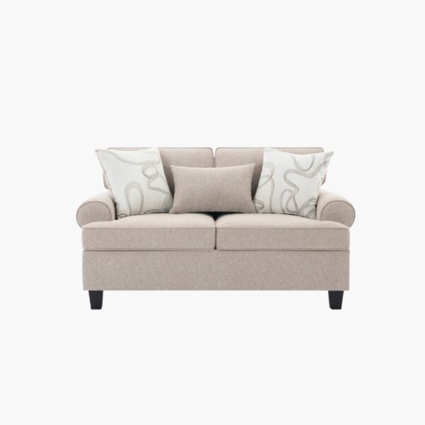 كنبة قماش مقعدين مع 3 وسائد كامبريدج من مانهاتن