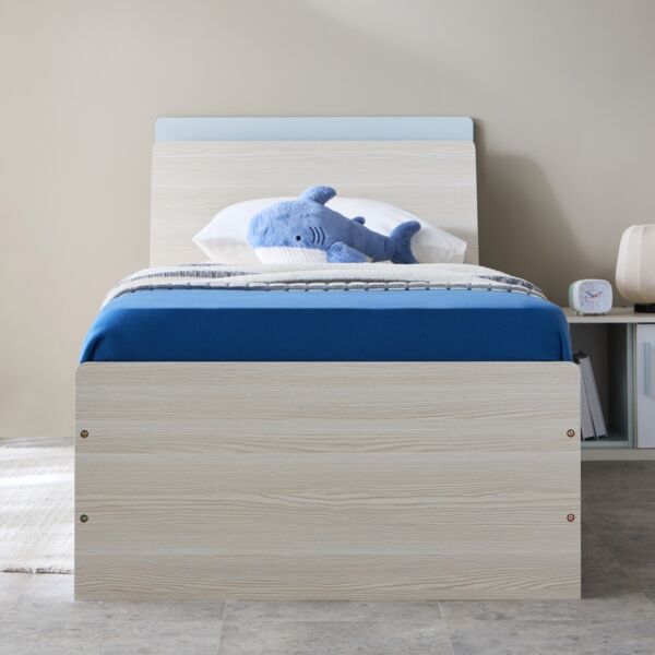 سرير فردي مع لوح رأسي بمساحة تخزين من سكاي - 90x200 سم