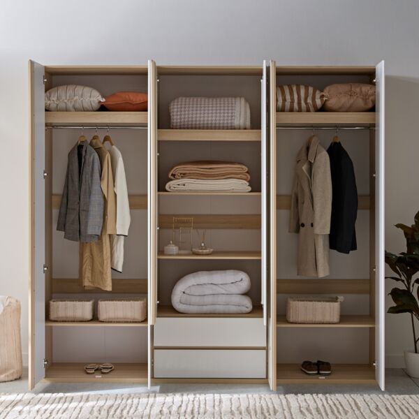 خزانة ملابس بـ 6 أبواب و 2 أدراج ومرآة أرتيزان