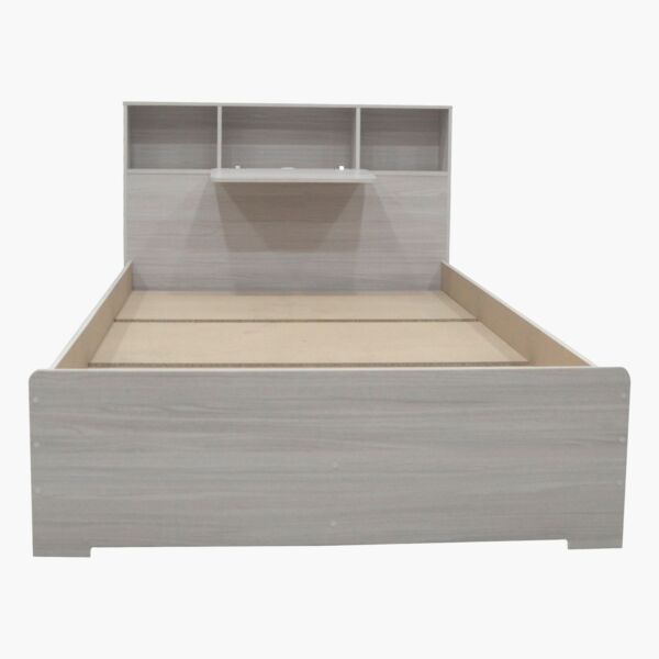 سرير توين ذكي مع لوح رأسي بمساحة تخزين من إلموود - 120x200 سم