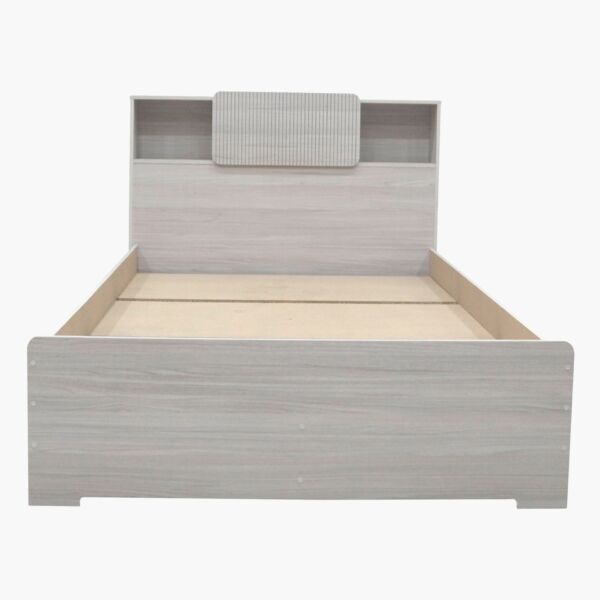 سرير توين ذكي مع لوح رأسي بمساحة تخزين من إلموود - 120x200 سم