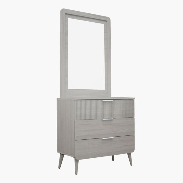 طاولة تزيين بـ 3 أدراج مع مرآة من إلمود