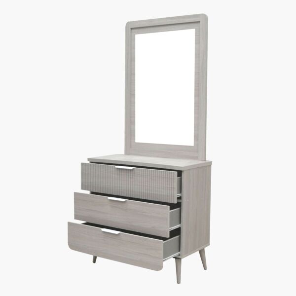 طاولة تزيين بـ 3 أدراج مع مرآة من إلمود