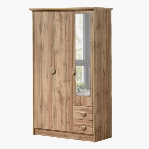 خزانة ملابس بـ 3 أبواب ودرجين ومرآة من كارنيشن