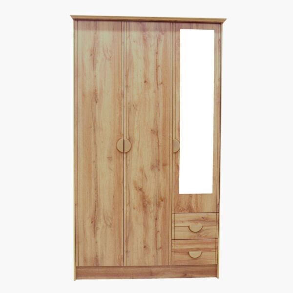 خزانة ملابس بـ 3 أبواب ودرجين ومرآة من كارنيشن