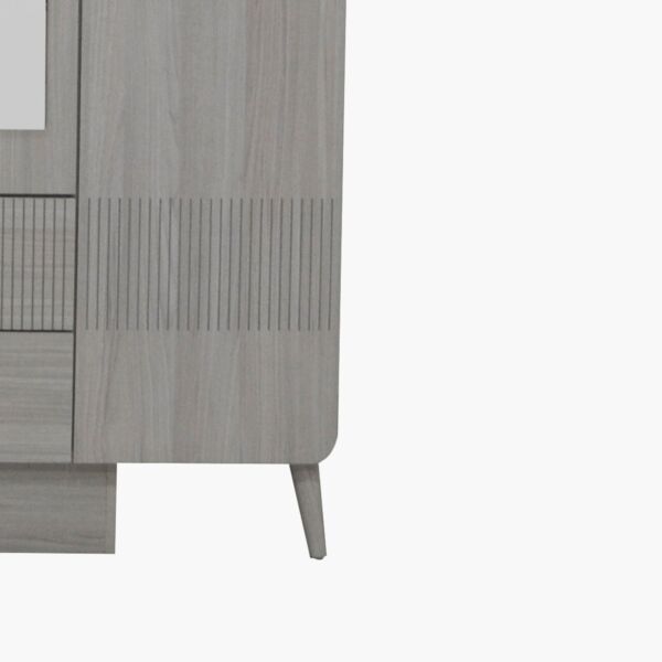 خزانة ملابس بـ 4 أبواب ودرجين ومرآة من إلمود