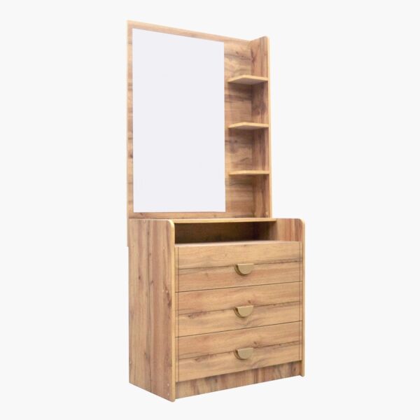 طاولة تزيين بـ 3 أدراج مع مرآة من كارنيشن