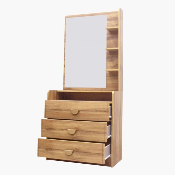 طاولة تزيين بـ 3 أدراج مع مرآة من كارنيشن