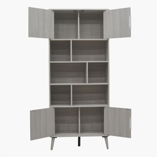 خزانة كتب بأربعة أبواب ورفوف من إلمود