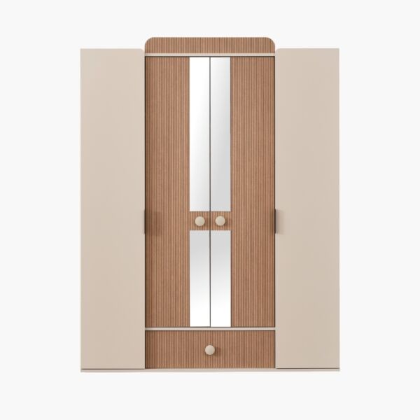 دولاب ملابس بـ4 أبواب بدرج ومرآتين من كينغسلاي