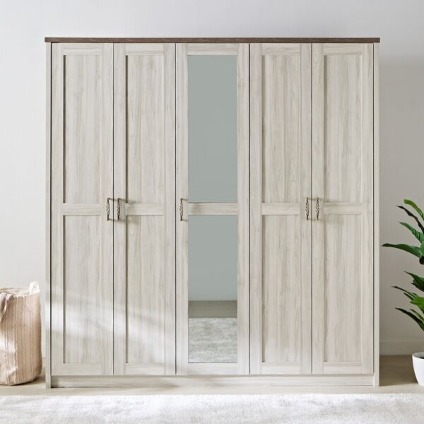 دولاب ملابس 5 أبواب بمرآة من أنجيليك