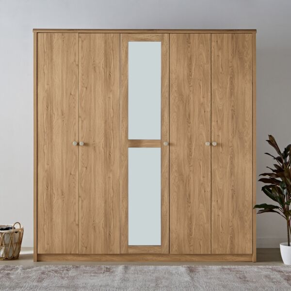 دولاب ملابس 5 أبواب بمرآة من نورديكا