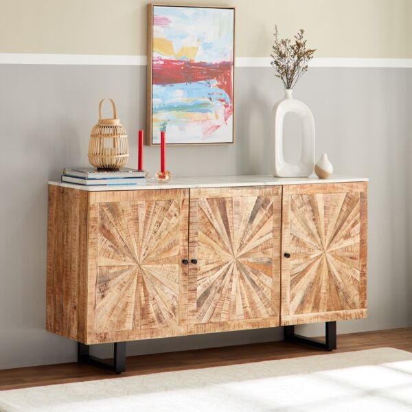 خزانة جانبية سطح رخام 3 أبواب من فلوريا