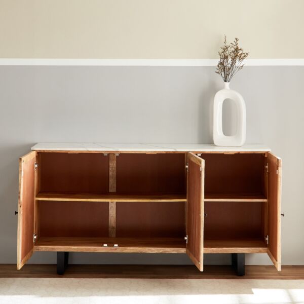 خزانة جانبية سطح رخام 3 أبواب من فلوريا