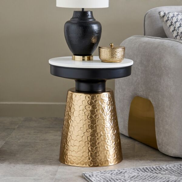 طاولة جانبية بسطح من الرخام الأصلي من كلاريان