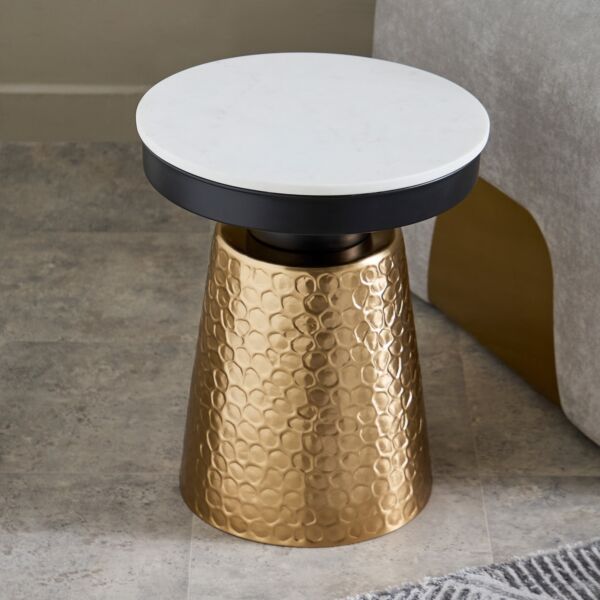 طاولة جانبية بسطح من الرخام الأصلي من كلاريان