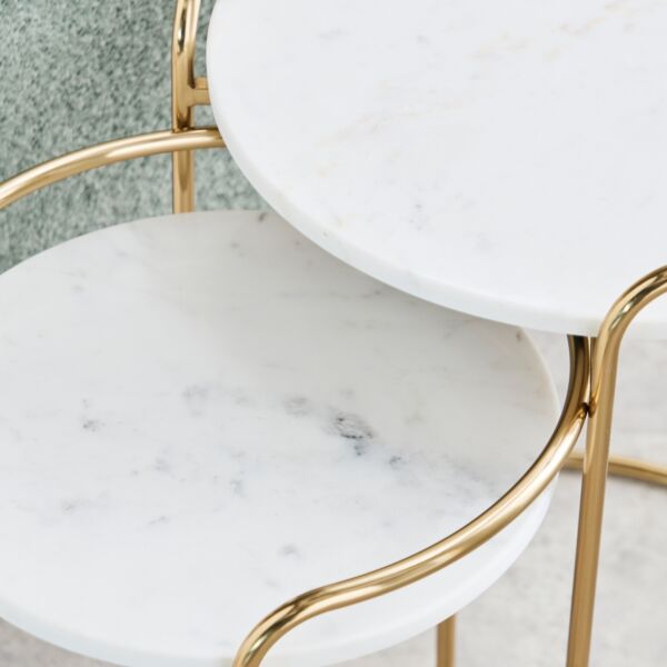 طقم طاولات متداخلة من قطعتين بسطح من الرخام الأصلي من ڤيتارا