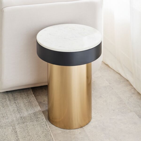 طاولة جانبية بسطح من الرخام الأصلي من باريل