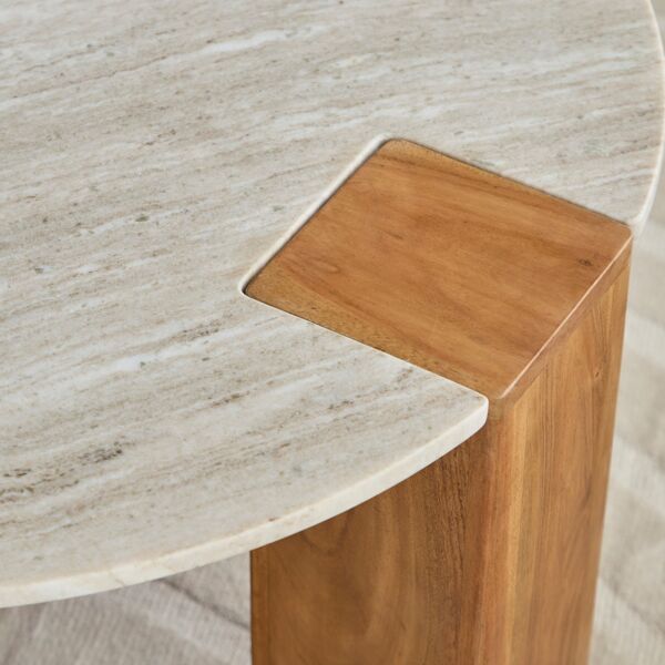 طاولة قهوة مستديرة بسطح رخام من سيول