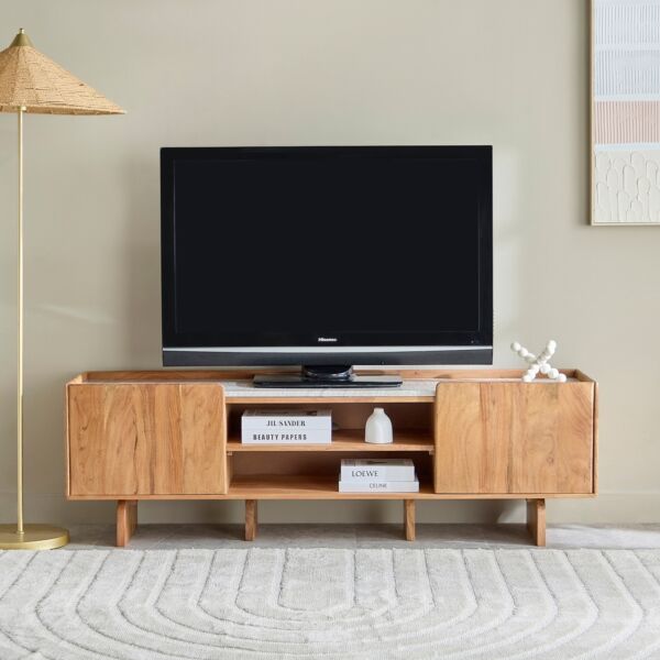 طاولة تلفزيون سطح رخام 160سم 70 بوصة سيول