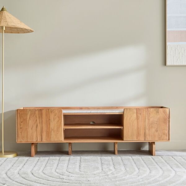 طاولة تلفزيون سطح رخام 160سم 70 بوصة سيول