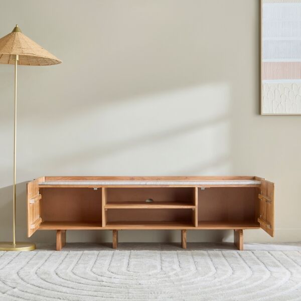 طاولة تلفزيون سطح رخام 160سم 70 بوصة سيول