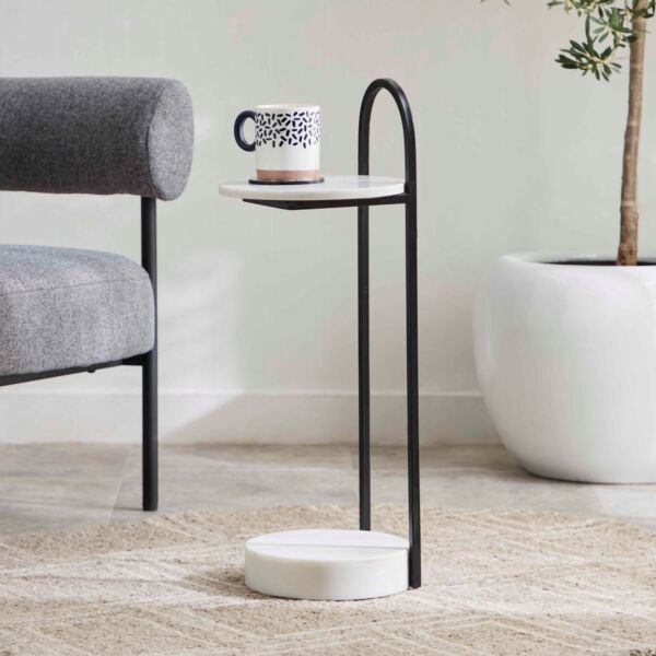 طاولة جانبية بسطح من الرخام الأصلي من كيتي