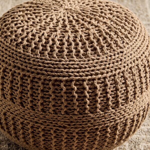 مقعد بوف محبوك إسنشيال 50x50x35 سم