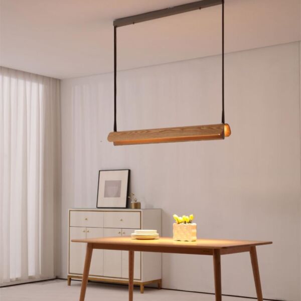 انارة معلقة كانوبي خشب وجلد بني