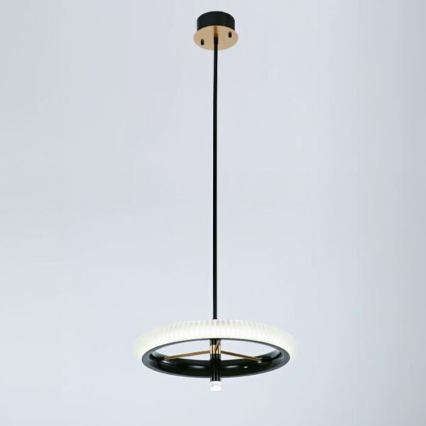 إنارة معلقة حلق أسود وذهبي شمسي