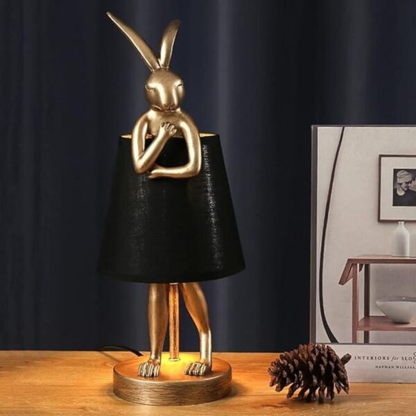 ابجورة طاولة أرنب متكتف صغير - ذهبي