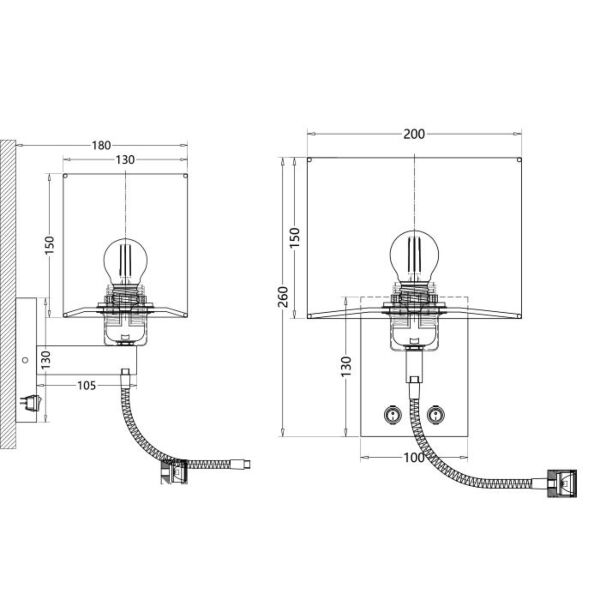 اضاءة جدارية لمون كروم