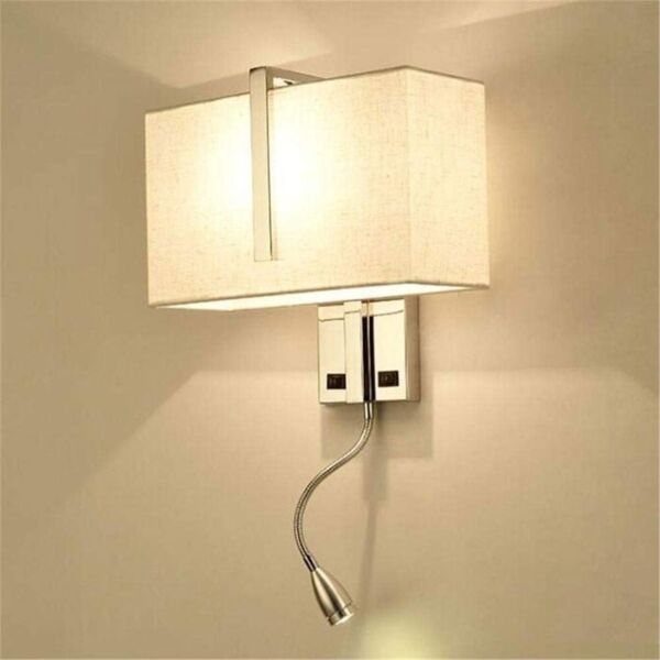 اضاءة جدارية مع كشاف كروم - بيج وفضي