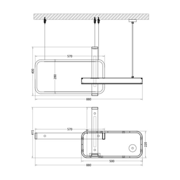 انارة معلقة قويزل كروم ليد 88 سم