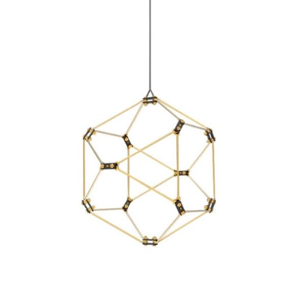 إنارة معلقة بريسم مفرد مثلثات - ذهبي