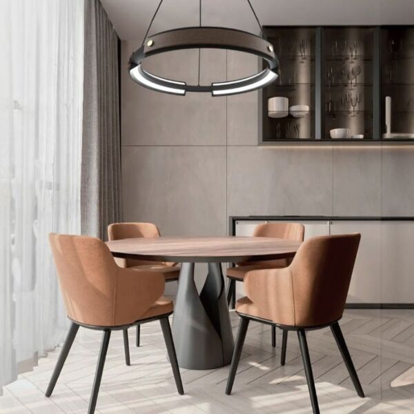 إنارة معلقة انيلو رنج ان - اسود وخشبي